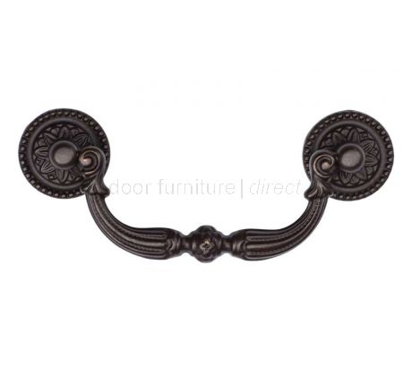 Matt Bronze Ornate Swan Drawer Pull Handle 123mm