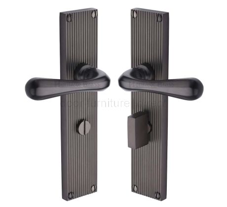 Charlbury Reeded Matt Bronze Bathroom Door Handles RR3030