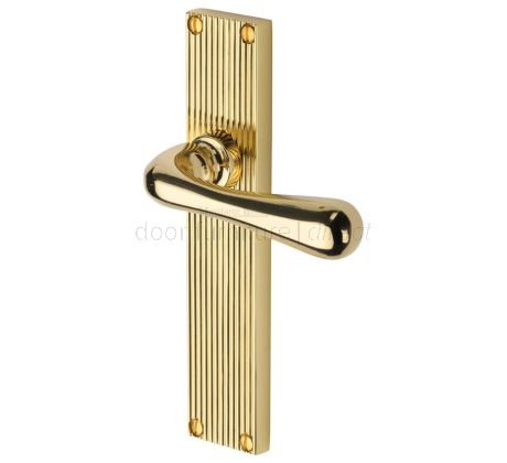 Charlbury Reeded Polished Brass Latch Door Handles RR3010