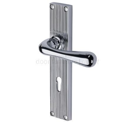 Charlbury Reeded Polished Chrome Keyhole Door Handles RR3000
