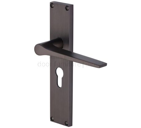 Gio Reeded Matt Bronze Euro Door Handles RR4748