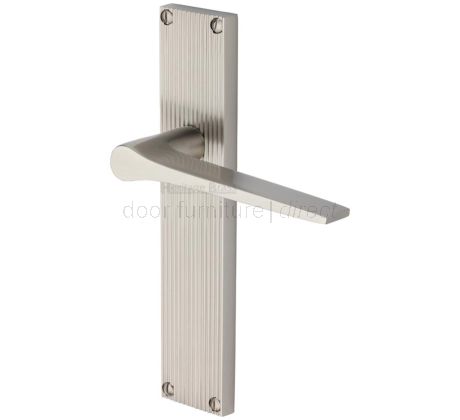 Gio Reeded Satin Nickel Latch Door Handles RR4710