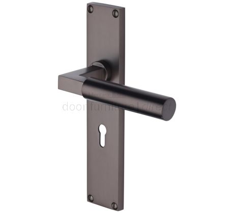 Heritage VT6300 Matt Bronze Bauhaus Lock Handles