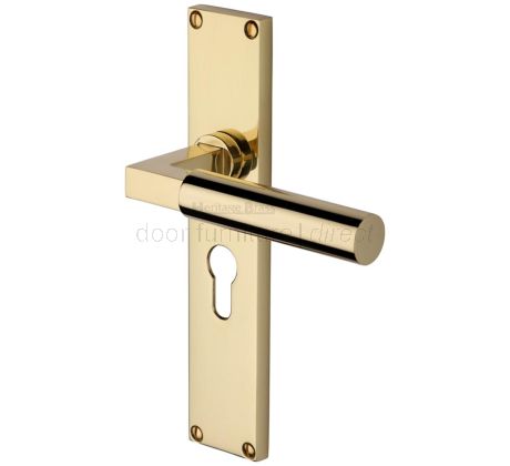 Heritage VT6348 Polished Brass Bauhaus Euro Handles