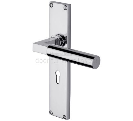 Heritage VT6300 Polished Chrome Bauhaus Lock Handles