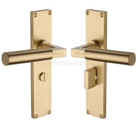 Heritage VT6330 Satin Brass Bauhaus Bathroom Handles