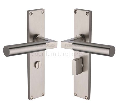 Heritage VT6330 Satin Nickel Bauhaus Bathroom Handles