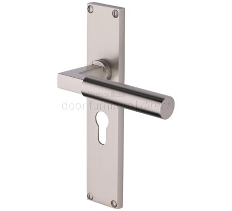 Heritage VT6348 Satin Nickel Bauhaus Euro Handles