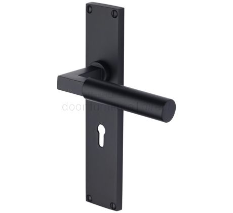Heritage VT6300 Matt Black Bauhaus Lock Handles