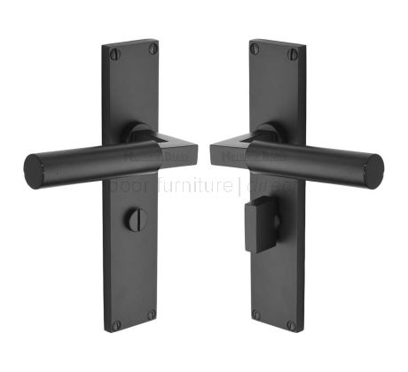 Heritage VT6330 Matt Black Bauhaus Bathroom Handles