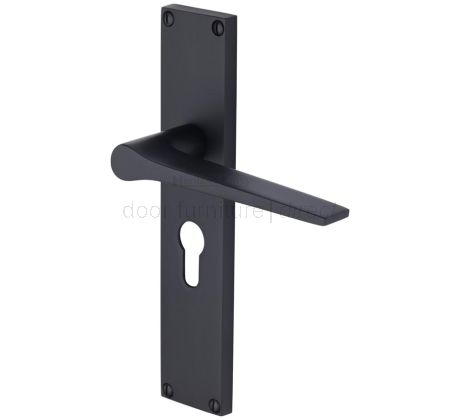 Gio Matt Black Euro Profile Door Handles VT8148