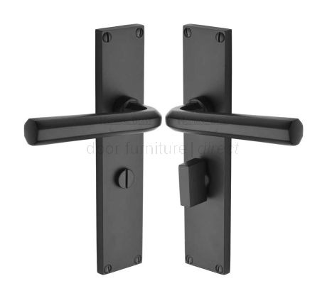 Octave Matt Black Bathroom Door Handles VT5930