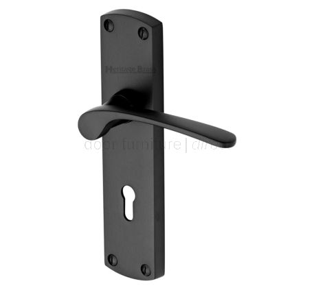 Heritage DIP7800 Matt Black Diplomat Lock Door Handles