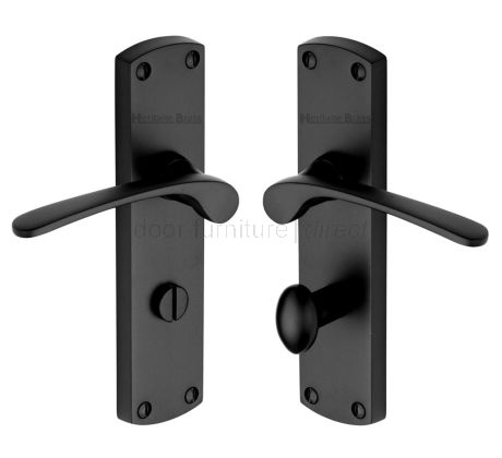 Heritage DIP7830 Matt Black Diplomat Bathroom Door Handles
