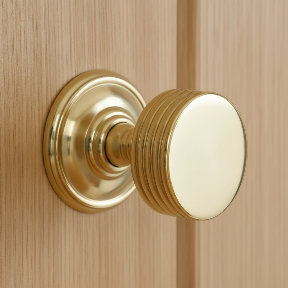 Oxford Polished Brass Door Knob Set SB2124PB