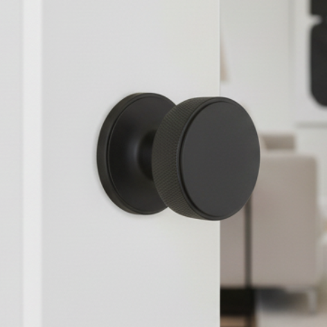 Connaught Matt Black Door Knob Set SB2123BLK