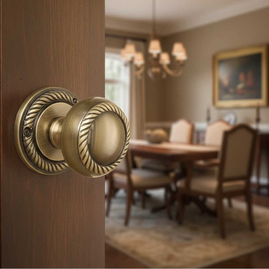 Georgian Antique Brass Mortice Door Knobs SB2119ANT