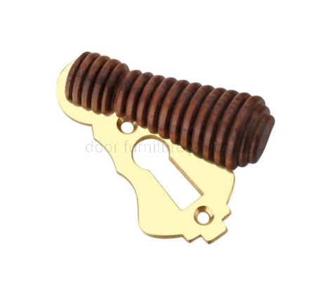 Rosewood and Brass Beehive Escutcheon 58x25mm