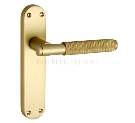 Connaught Satin Brass Knurled Latch Door Handles