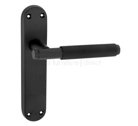 Connaught Matt Black Knurled Latch Door Handles