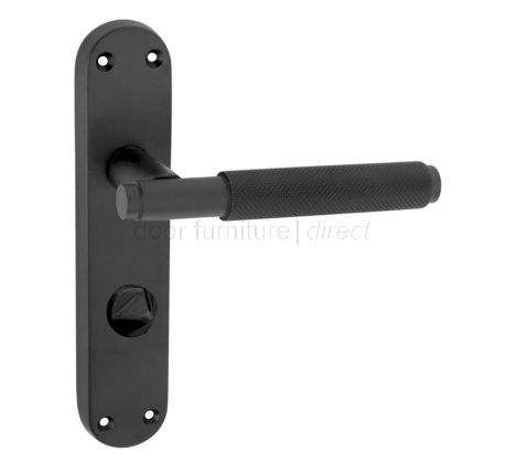 Connaught Matt Black Knurled Bathroom Door Handles
