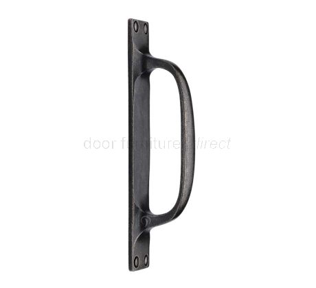 Rustic Pewter Pull Handle on Plate 178x28mm