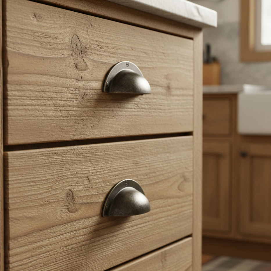 Rustic Pewter Traditional Drawer Pull 97mm