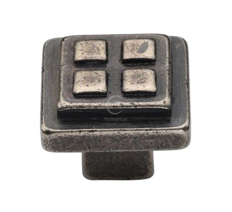 Rustic Pewter Craft Square Cabinet Knob 32mm