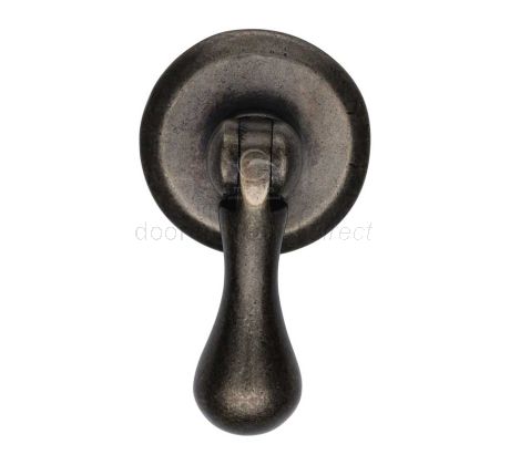 Rustic Pewter Round Cabinet Drop Pull 73x44mm