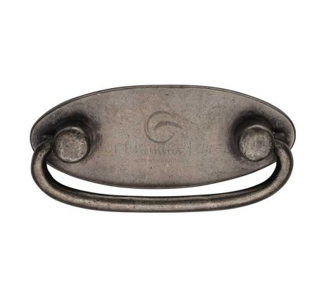 Rustic Pewter Oval Cabinet Drop Pull 38x93mm