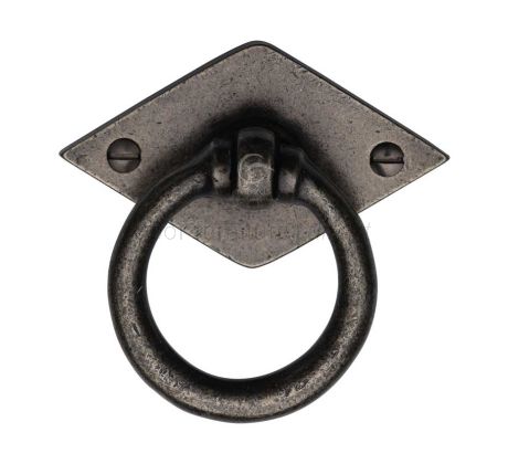 Rustic Pewter Diamond Cabinet Drop Pull 74x45mm