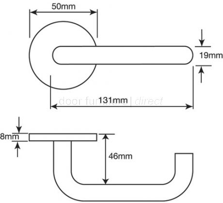 19mm Round Bar Lever Door Handles On Rose SAA