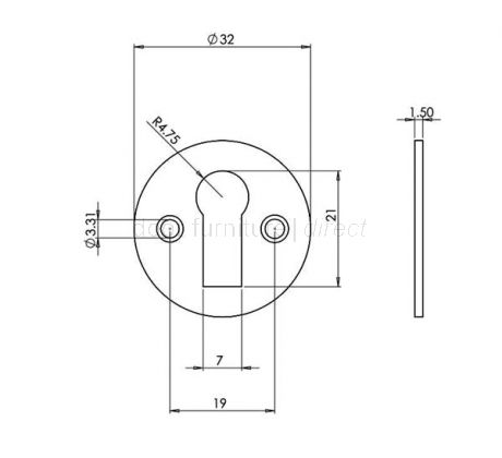 Polished Chrome Open Escutcheon 32mm
