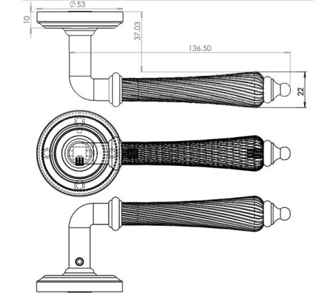 Giselle Polished Nickel Lever on Rose Door Handles