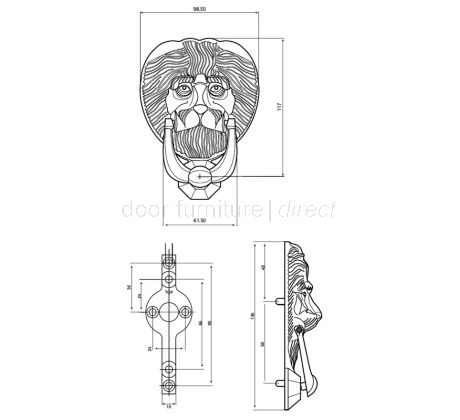 Fab and Fix White Lion Head Door Knocker