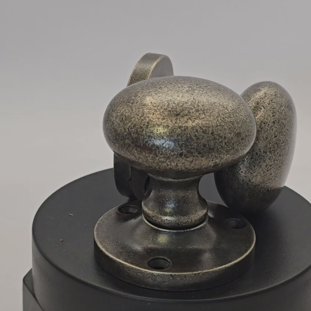Rustic Pewter Alveley Round Mortice Door Knobs 55mm