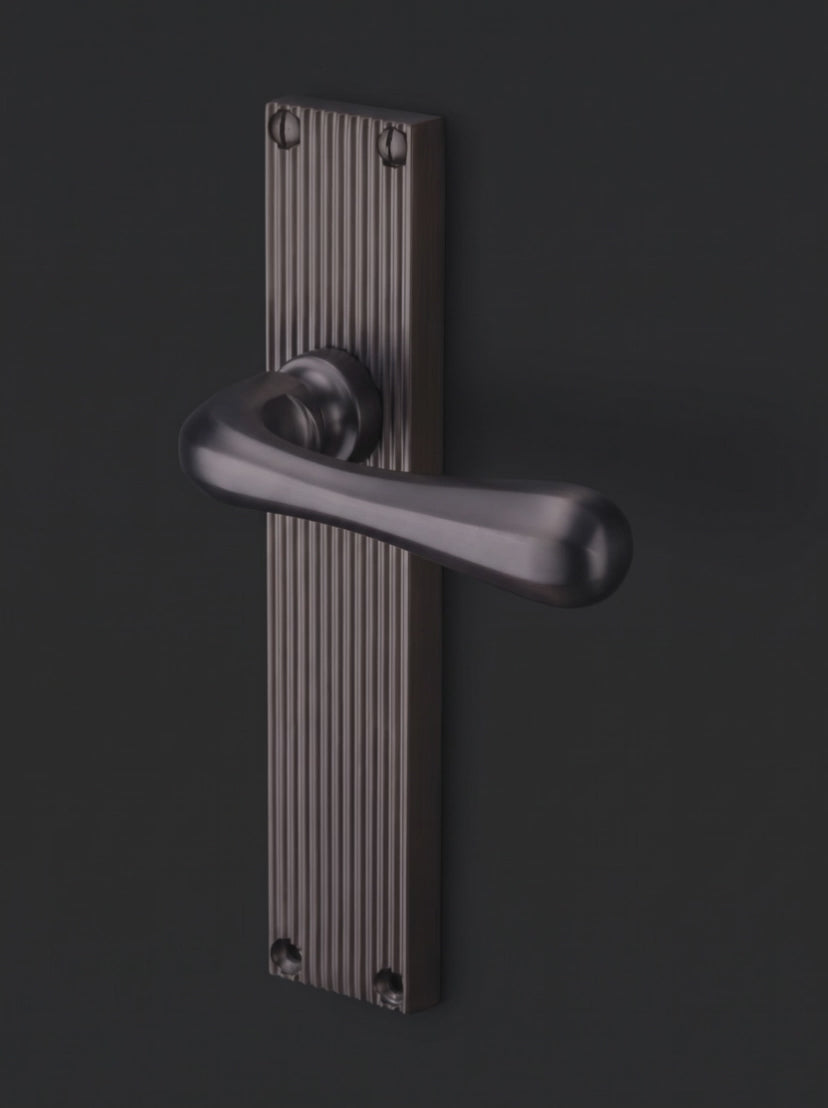 Charlbury Reeded Matt Bronze Latch Door Handles RR3010