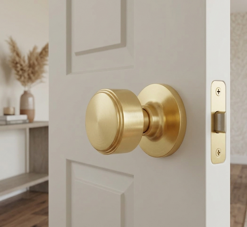 Step Satin Brass Door Knobs