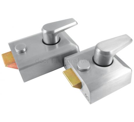 Satin Chrome Front Door Nightlatch Standard and Narrow Style