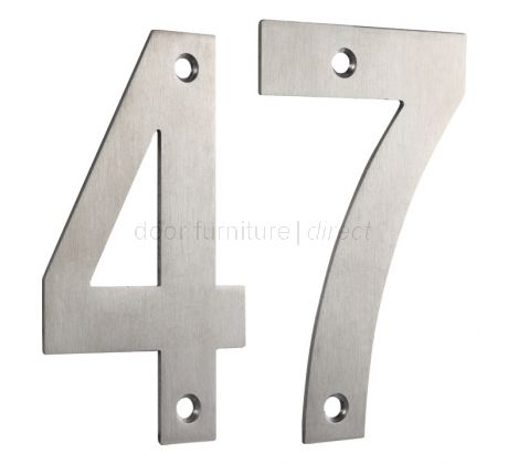 Satin Stainless Steel 75mm Numerals 0-9