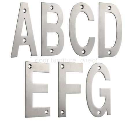 Satin Stainless Steel 75mm Letters A to G