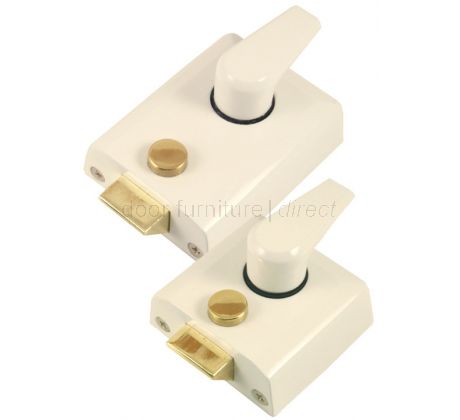 White Front Door Nightlatch Standard and Narrow Style