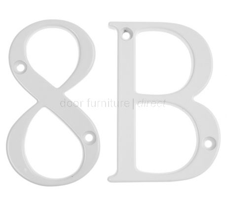 Fab and Fix White uPVC Door Numbers 0-9 and Letters A-F 80mm