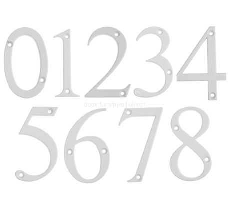 Fab and Fix White Door Numerals 0-9 and Letters A-F 80mm
