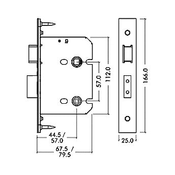 Bathroom Mortice Lock Stainless Steel