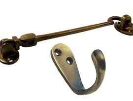 Antique Coated Brass Hooks & Brackets