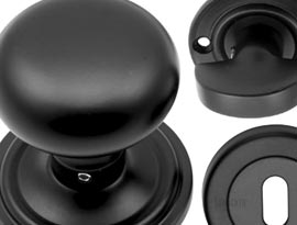 Matt Black Door Knobs & Escutcheons