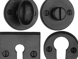 Rustic Black Escutcheons & Turns