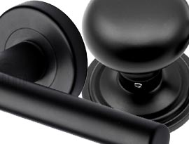 Matt Black Lever on Rose Handles & Escutcheons