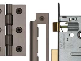 Imitation Matt Bronze Finish Locks, Latches & Hinges